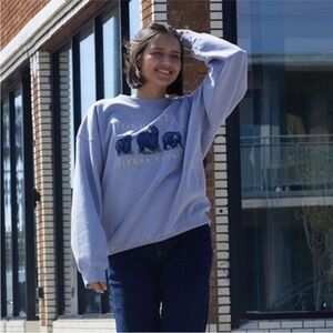 John Gault Light Blue Yosemite Bear Oversized Crewneck, OS